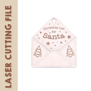 Christmas Tree Decor Dear Santa Letter Ornament Laser Cutting File - DIY Craft for Holiday Magic