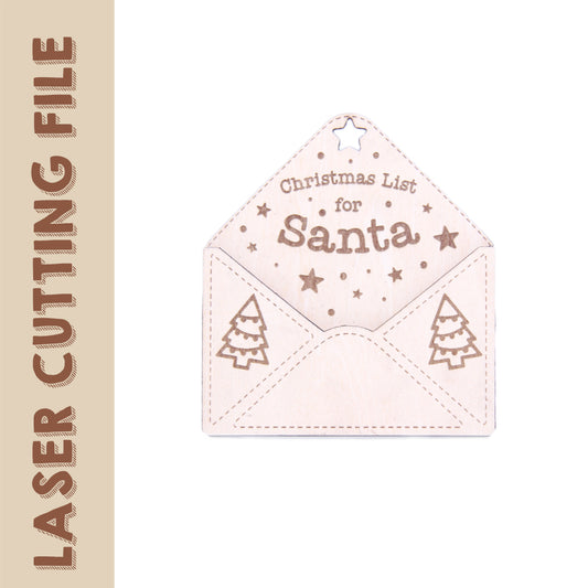 Christmas Tree Decor Dear Santa Letter Ornament Laser Cutting File - DIY Craft for Holiday Magic