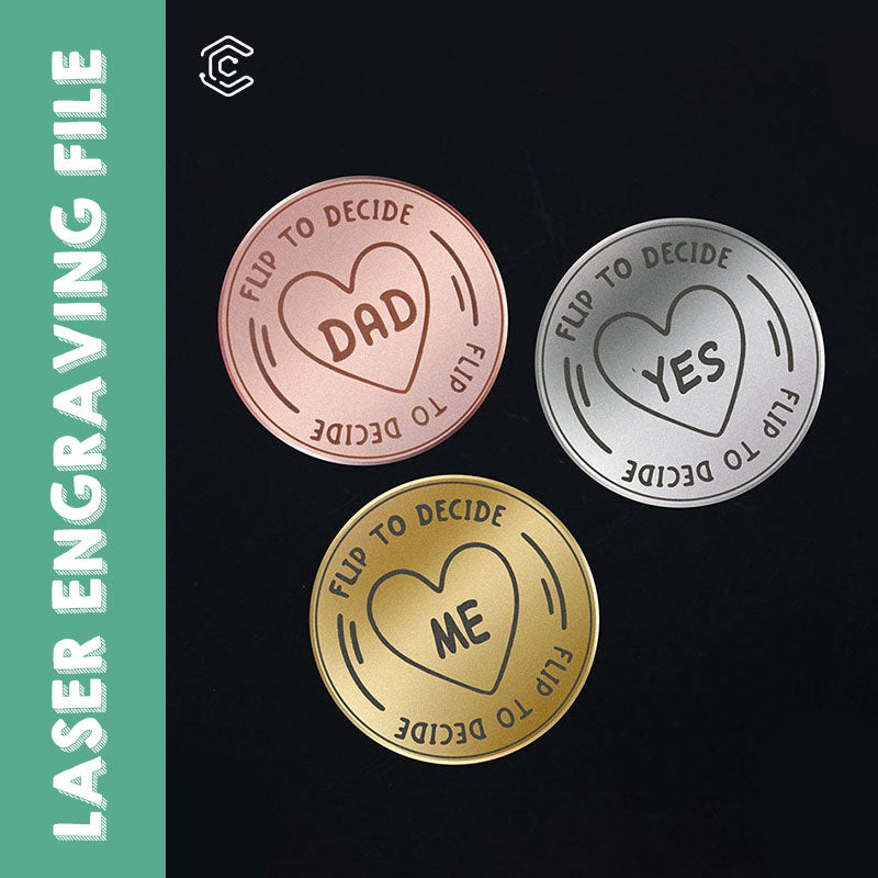 Valentine's Day personalize couple decision coin FREE laser engraving file