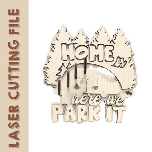 Camper-Inspired Home Decor Key Holder laser cutting file by Creatorally
