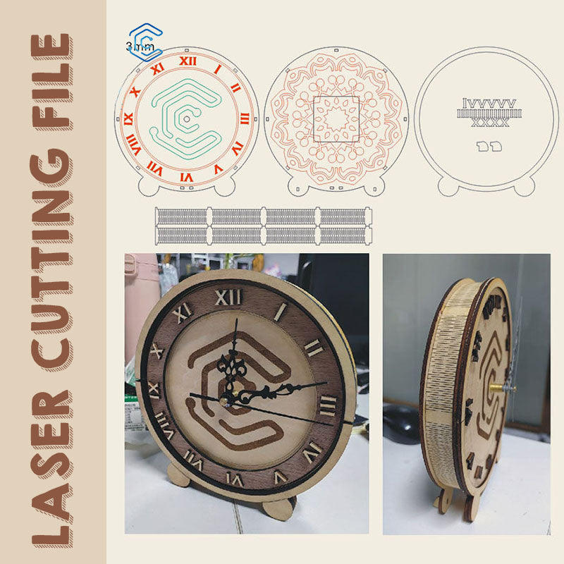 Roman numeral clock laser cut svg laser wood cutter and engraver