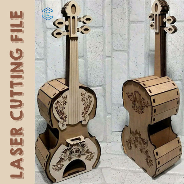 Violin 3D puzzle laser cutting file laser wood cutter and engraver