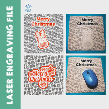 Christmas mouse pad engraving laser file laser engraving images