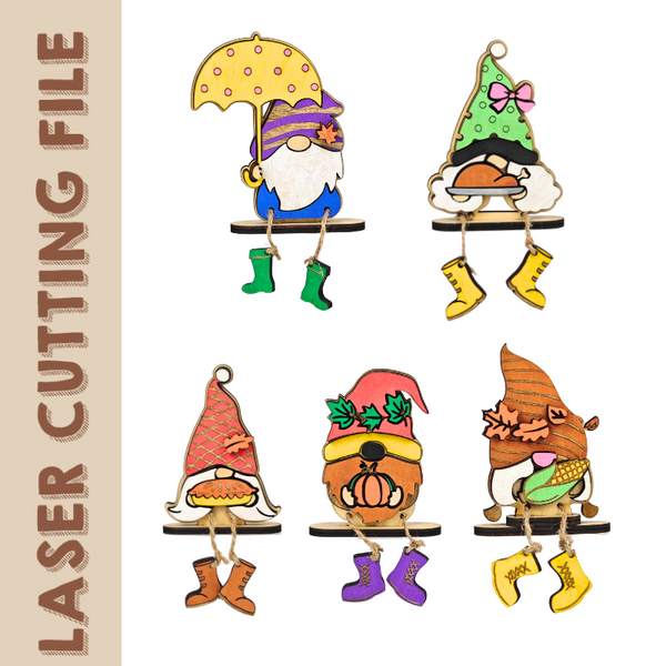 Herbstliche Wichtel Home Decor Laser Cutting File 