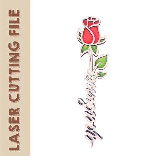 2-Layer Rose style 1 Laser Cutting File - DIY Craft for Floral Enthusiasts