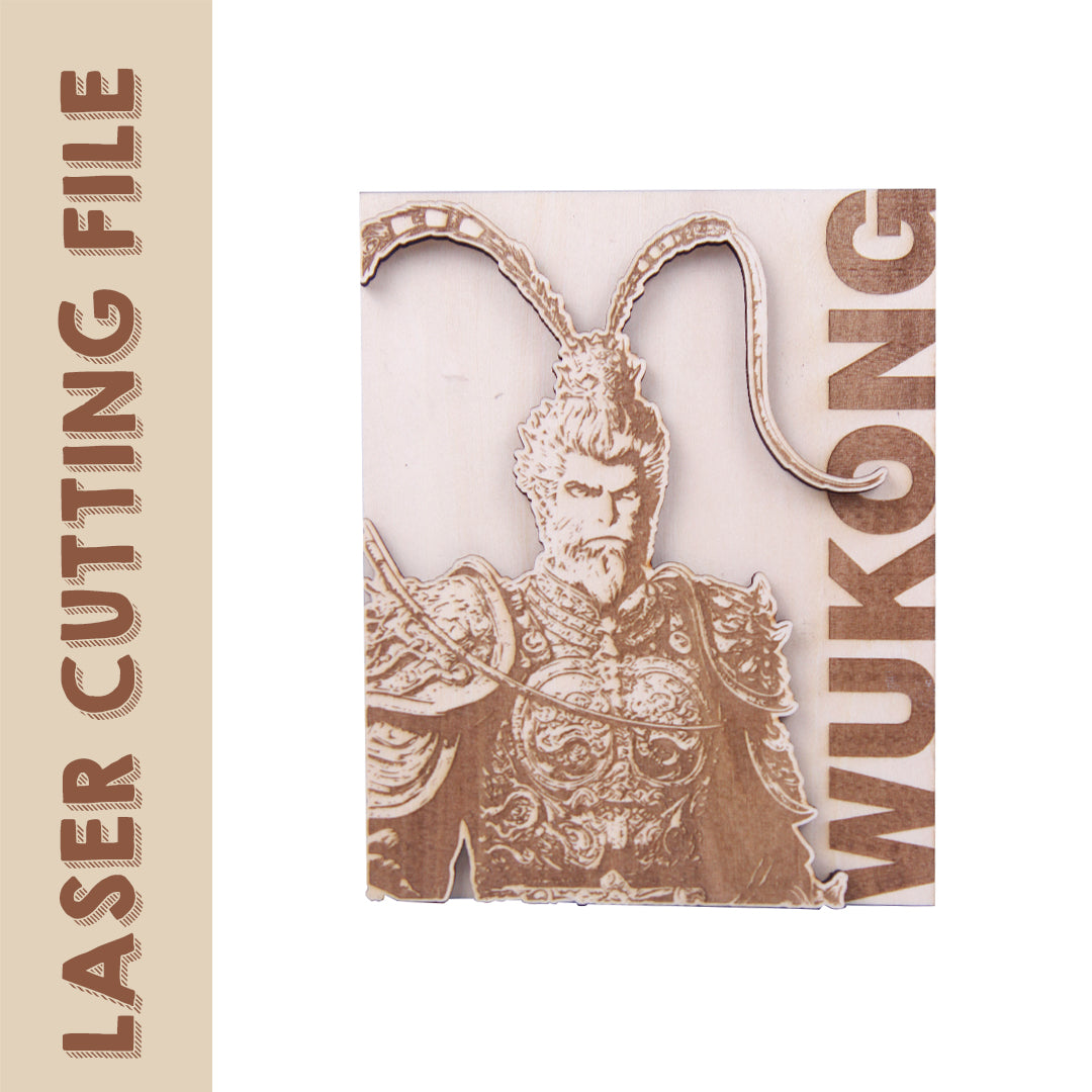 Black Myth: Wukong 2-Layer Monkey King Wukong Laser Cutting File - DIY Mythological Decor