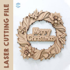 Christmas wreath laser cutting file