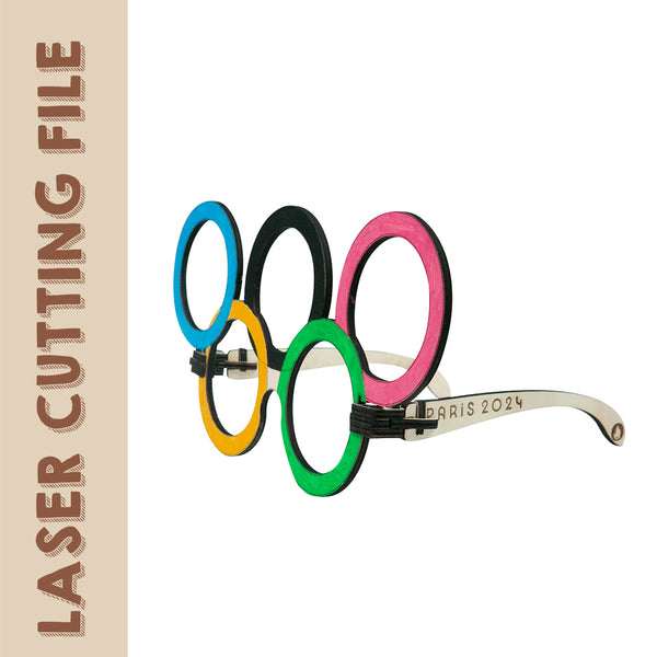 2024 Paris Olympic Rings Glasses Laser Cutting File - DIY Craft for Sports Enthusiasts