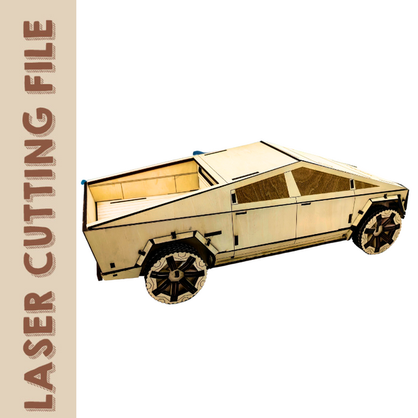 Tesla Cybertruck 3D-Puzzle – Sammlerstück für Elektrofahrzeug-Enthusiasten, Laserschneidedatei