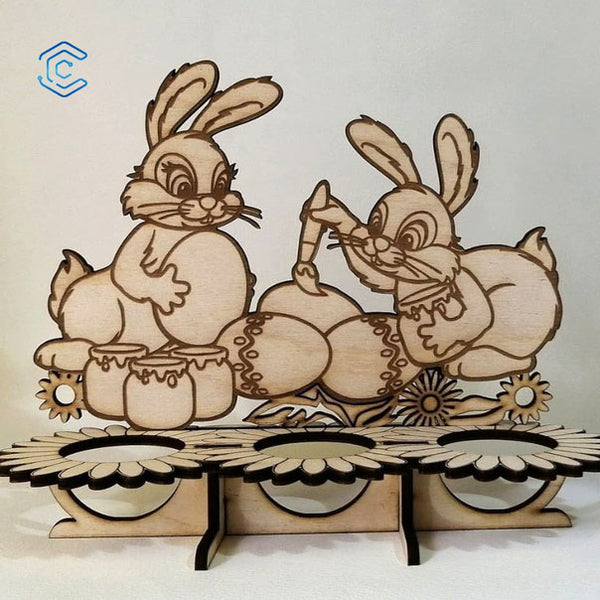 Easter bunny egg holder laser cutting file