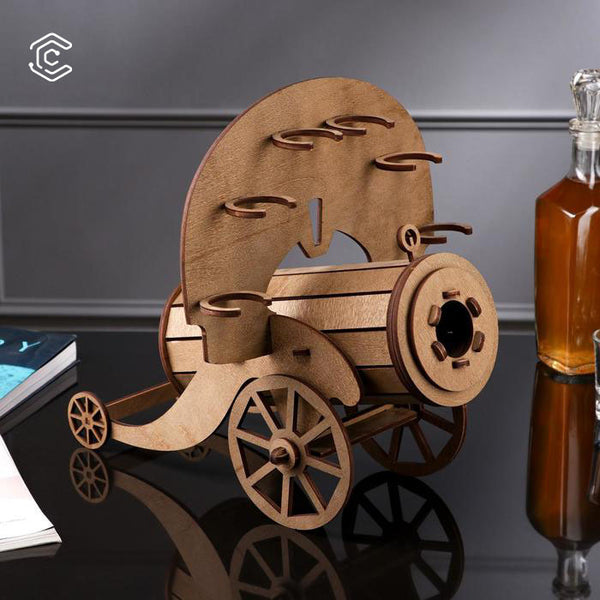 Cannon wine bottle rack laser cutting file