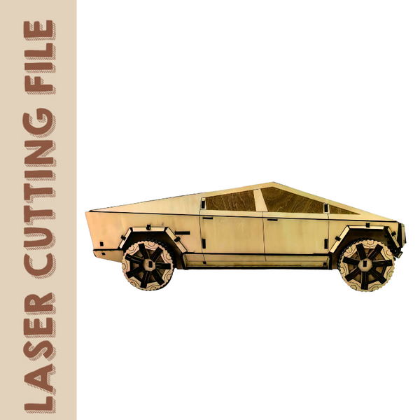 Tesla Cybertruck 3D-Puzzle – Sammlerstück für Elektrofahrzeug-Enthusiasten, Laserschneidedatei