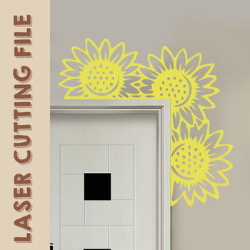 Sunflower Door Corner Home Decor - Bright and Cheerful Accent laser cutting files by Creatorally