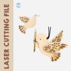 2 Style dove cash gift holder hanging laser cutting file
