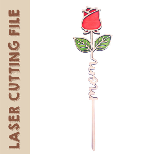 2-Layer Rose style 2 Laser Cutting File - DIY Craft for Floral Enthusiasts