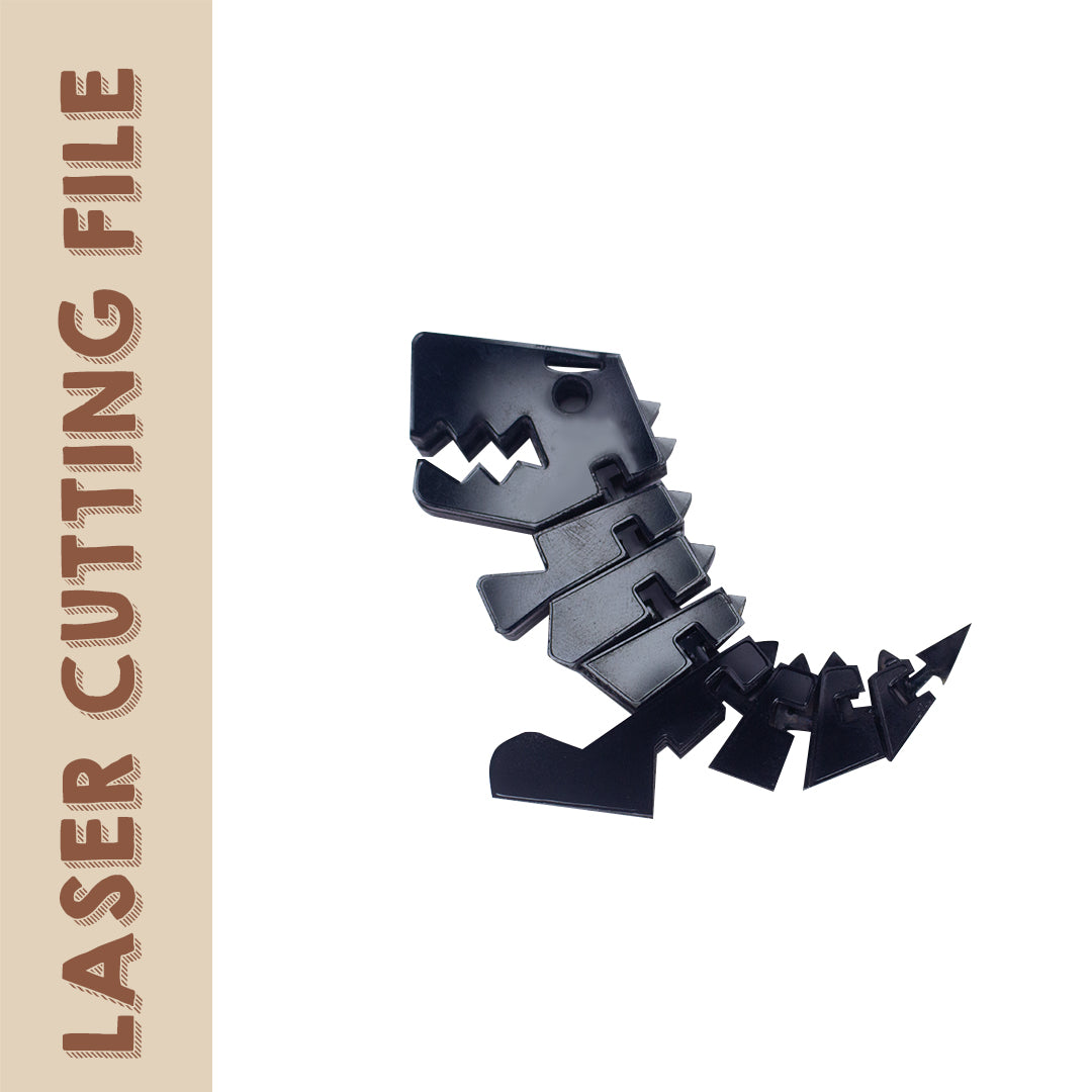 Flexible Mini Dinosaur Laser Cutting File - DIY Craft for Playful Creations