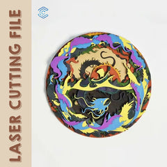 Multilayer Standing sea monster laser cutting file