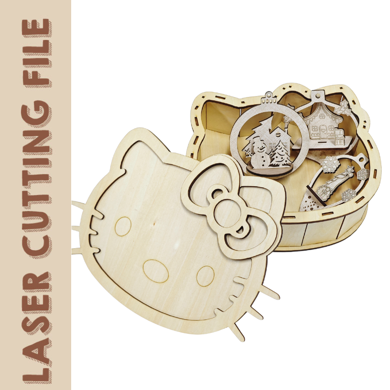 Adorable Hello Kitty Storage & Organizer Box 3D Puzzle Laser