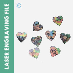 Arquivo de gravação a laser com padrão em forma de coração para o Dia dos Namorados, 8 estilos
