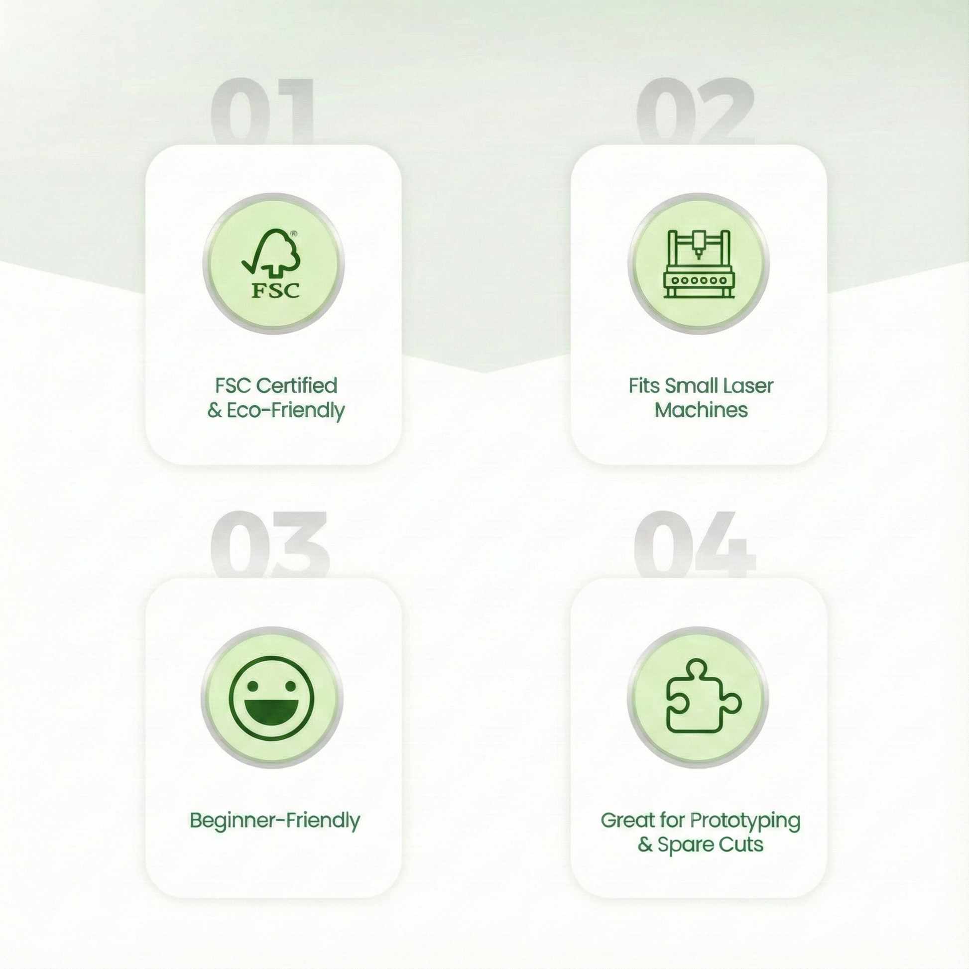 Creatorally Multi-Color Plywood Sheets – 6pcs A4 11.7"x8.27" 3mm, FSC Certified & DIY