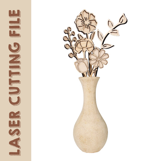 Mother's Day Multi-layer Bouquets Laser Cutting File - DIY Craft for Heartfelt Gifts