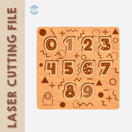 Kids numbers calculating puzzle style 2 laser cutting file laser cut svg