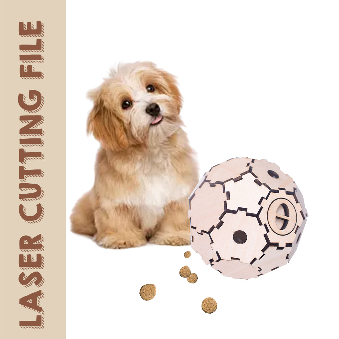 Pet Mental Stimulation Treat-Dispensing Ball Laser Cutting File - DIY Toy for Engaging Pets during the European Cup