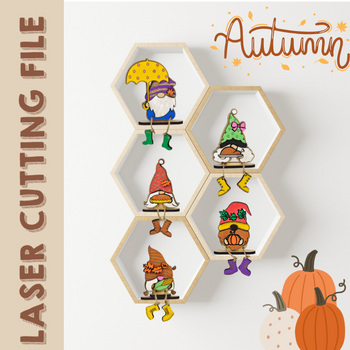 Autumn Whimsical Gnome Home Decor Laser Cutting File