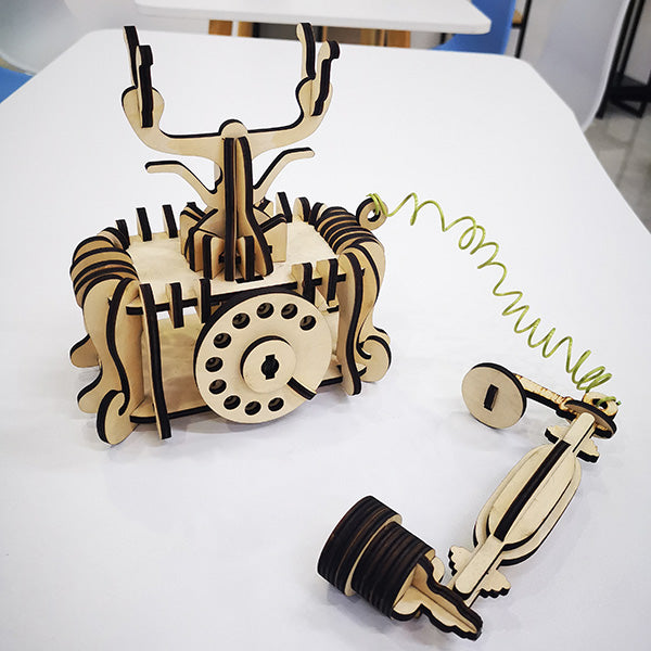 Retro phone 3D puzzle laser cutting file