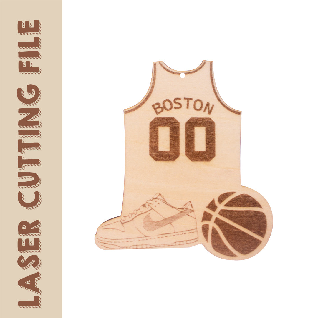 NBA Boston Celtics Jersey Hanging Ornaments Laser Cutting File - DIY Craft for Basketball Fans