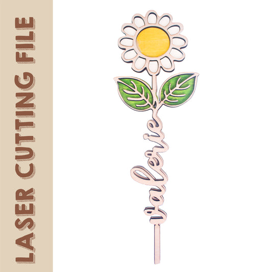 2-Layer Daisy Laser Cutting File - DIY Craft for Floral Enthusiasts