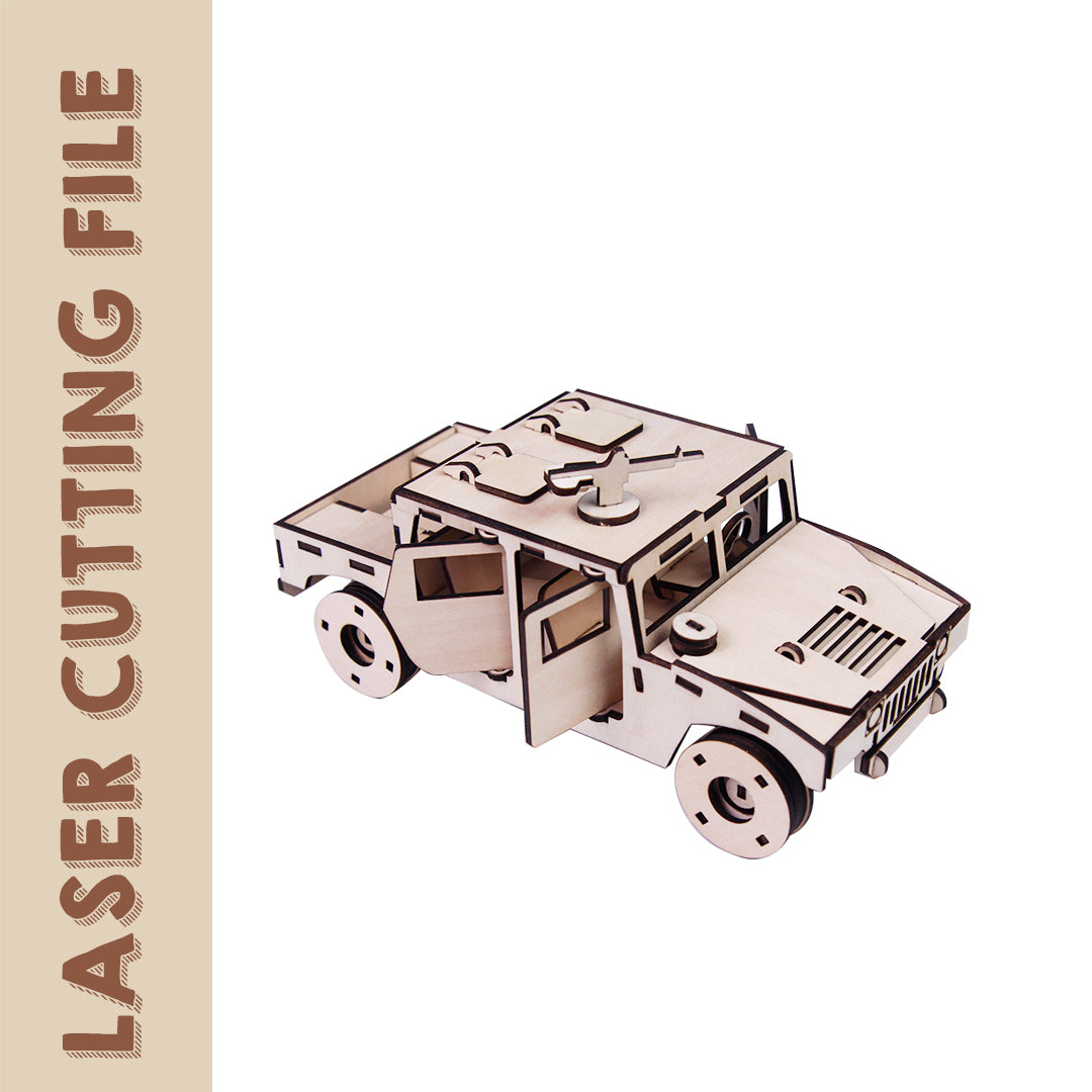 Hummer Pickup 3D Wooden Puzzle Laser Cutting File - DIY Craft for Vehicle Enthusiasts