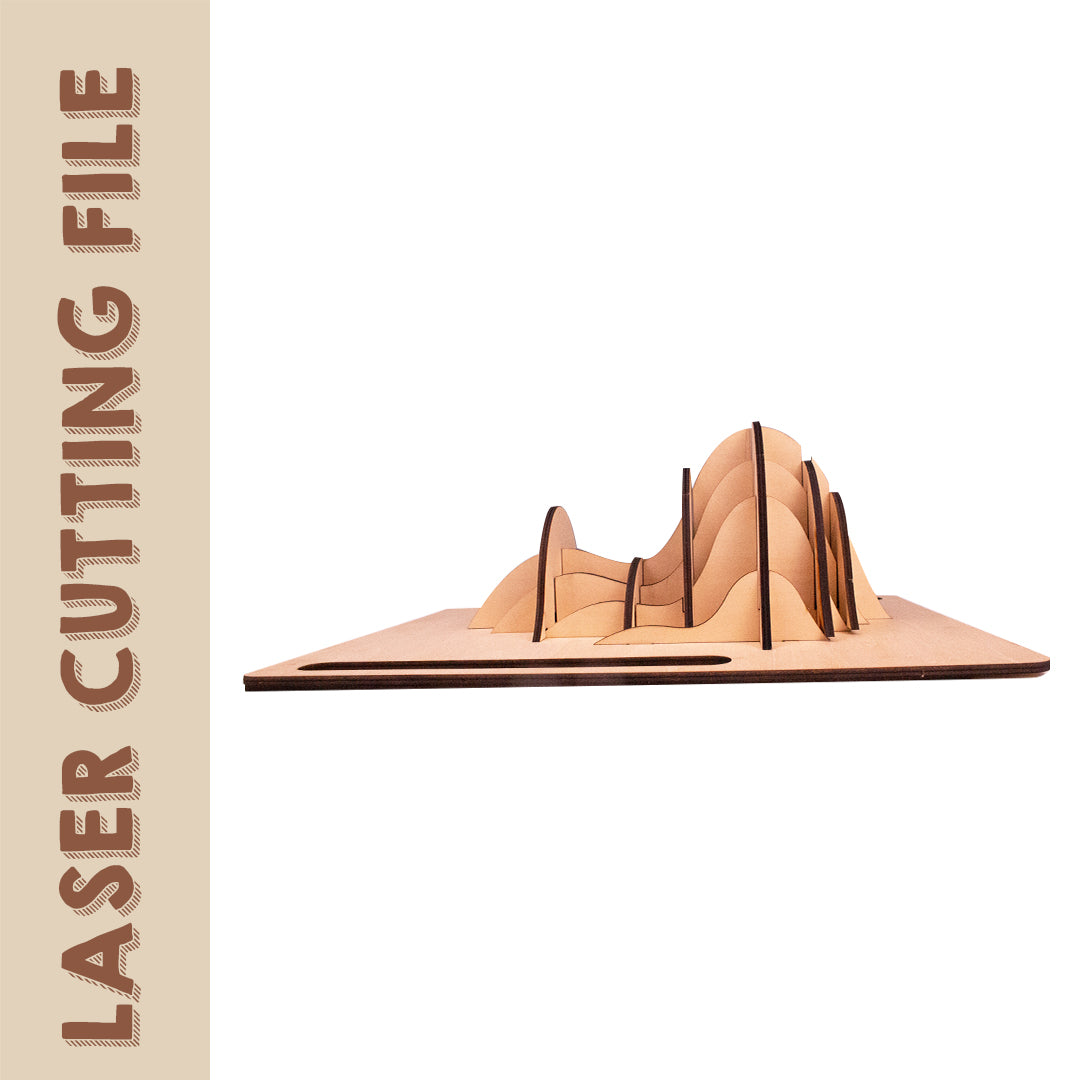 Landscape Scenery Painting-Themed Pen Holder Laser Cutting File- DIY Craft for Nature enthusiast