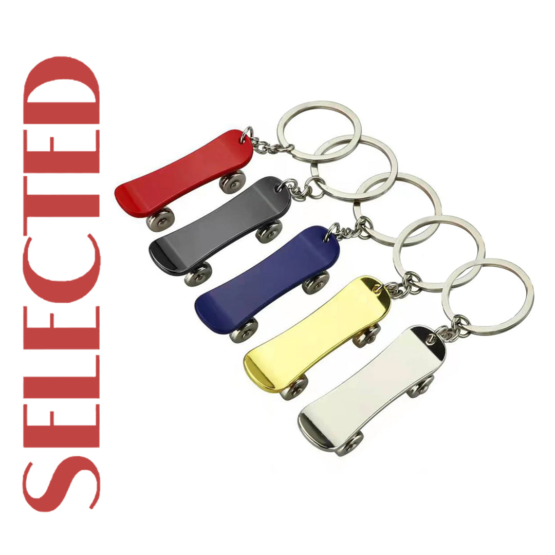 Creatorally 10pcs Multicolor Personalized Skateboard Keychain