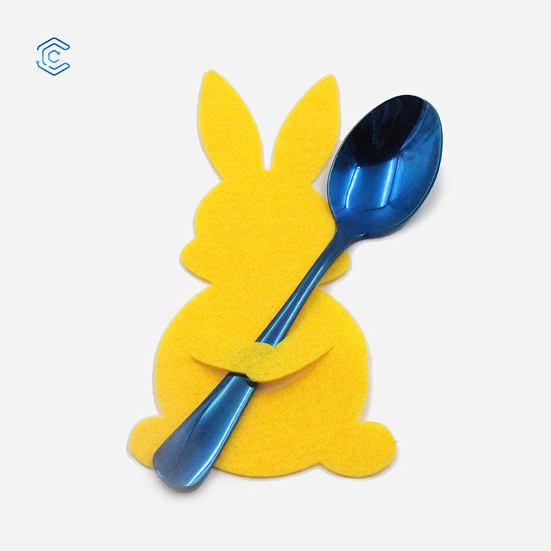 Easter Bunny Cutlery Bag Set table decorations Rabbit Shape Knife Forks Bag Silverware Pouch Pockets laser cutting file