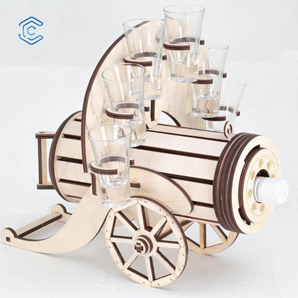 Cannon wine bottle rack laser cutting file