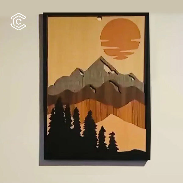 Sunset landscape wall hangings laser cutting file