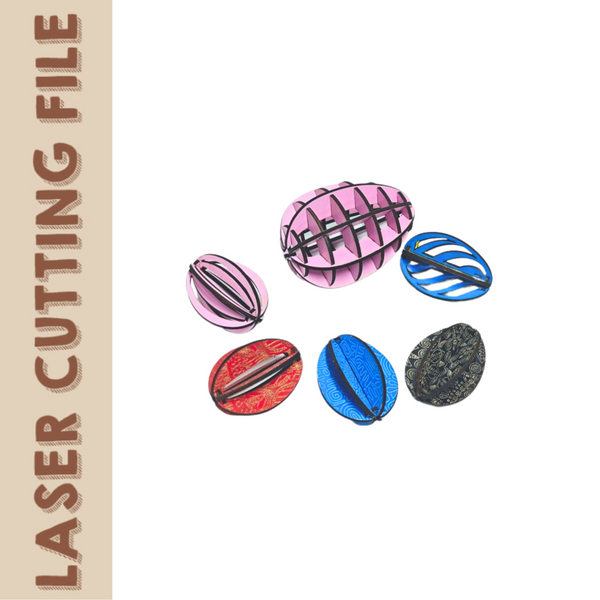 3D Easter Egg SVG Bundle – Laser Cut Files with Multiple Patterns for Glowforge, Cricut, xTool