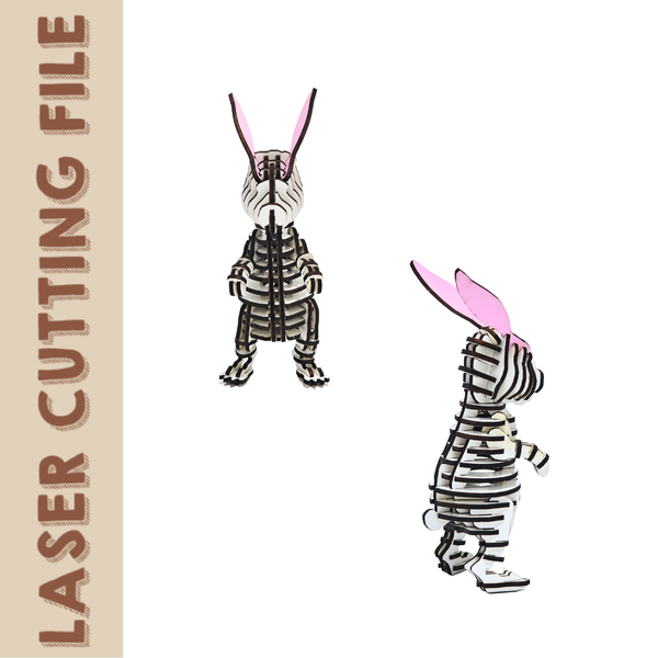 3D Laser Cut Bunny Rabbit File – Layered Easter Bunny for DIY Spring Decor | SVG for Glowforge, Cricut