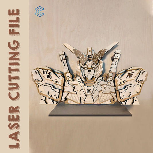 Gundam design lightbox best file for laser cutting