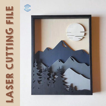 Sunset landscape wall hangings laser cut svg