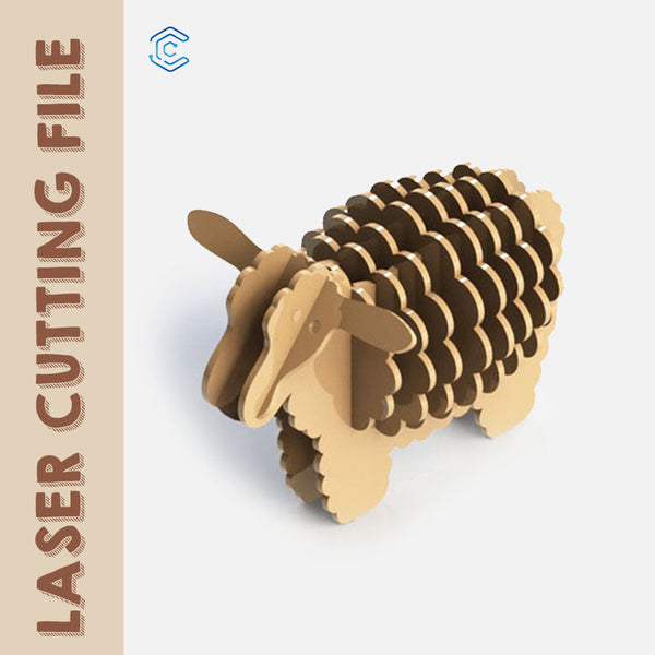 Sheep 3D puzzle desktop laser cutter cutting files