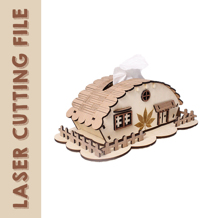 House-Shaped Tissue Box - Creative Home Decor Laser Cutting File