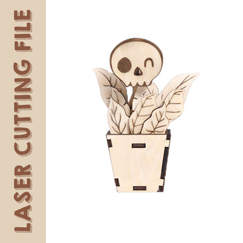 Skull Bonsai with Changeable Expressions - Unique Home Decor laser cutting file