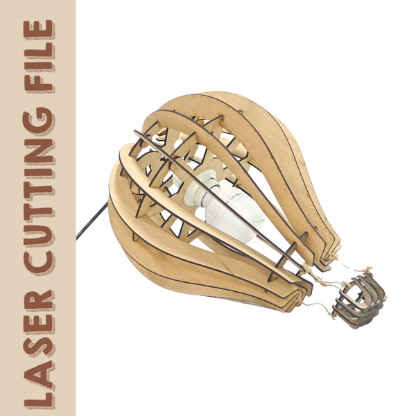 Hot Air Balloon Wooden Pendant Lamp Laser Cutting File - DIY Light Fixture