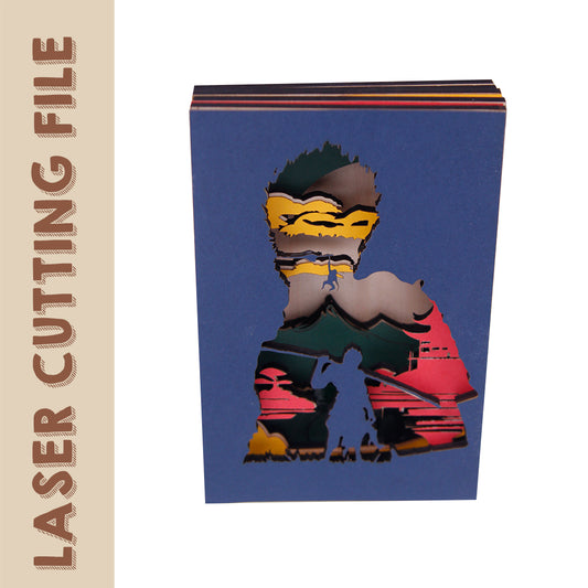 Black Myth: Wukong Multilayer Wukong Laser Cutting File - DIY Mythische Kunst für Fans der chinesischen Folklore