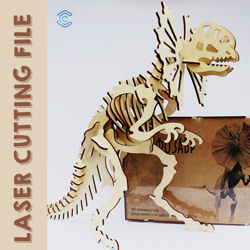 Dilophosaurus 3D puzzle laser cutting file laser cutting tool svg files for laser 