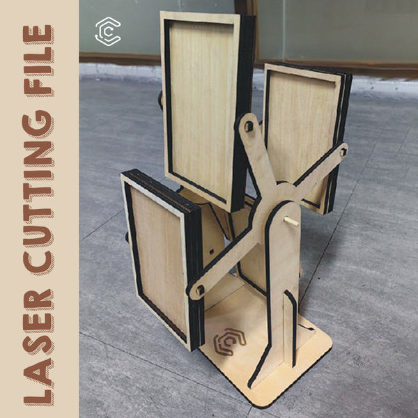 Rotating photo frame laser cutting file – Creatorally