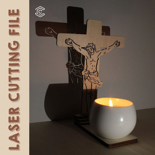 JESUS candle-holder laser cutting file best file for laser cutting