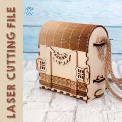 Vintage backpack laser cutting file